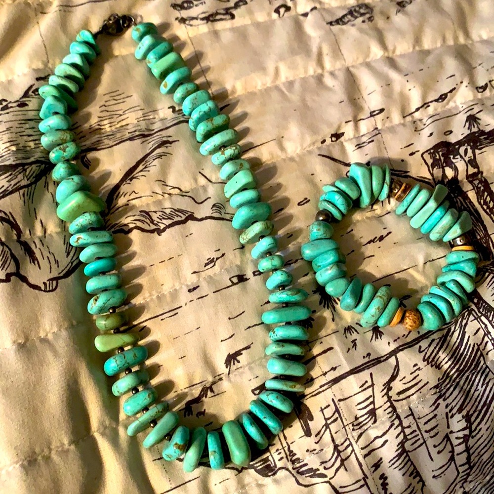 Beautiful vintage SILPADA turquoise nugget necklace .925 sterling silver